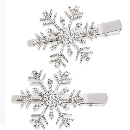 Κλιπ μαλλιών Snowflake Ασημένιο κρυστάλλινο τσιμπιδάκι 1 τεμάχιο
