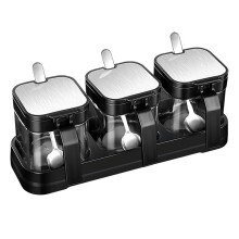 Glass Spice Jars with Stainless Steel Lids & Spoons