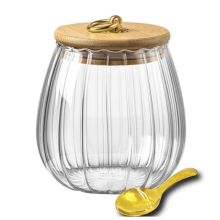 Oval Glass Coffee Jar with Petal Lid – 750ml