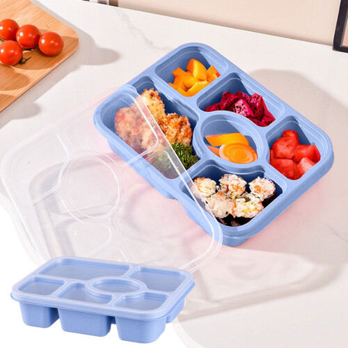 6-Compartment Wheat Straw Lunch Box – 24 x 17.5 x 5.5 cm
