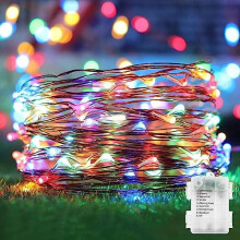 2-Pack Battery Fairy Lights, 200 LED, 66ft Silver Wire, 8 Modes, Auto Timer, Waterproof, Multicolor – Compatible with Indoor/Outdoor Decor