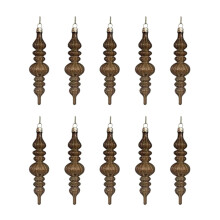 10-Pack Shatterproof Spiral Glass Christmas Ball Ornaments