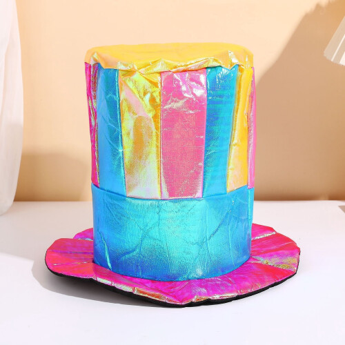 Regnbue Top Hat Holografisk Stribet 1 Stk.