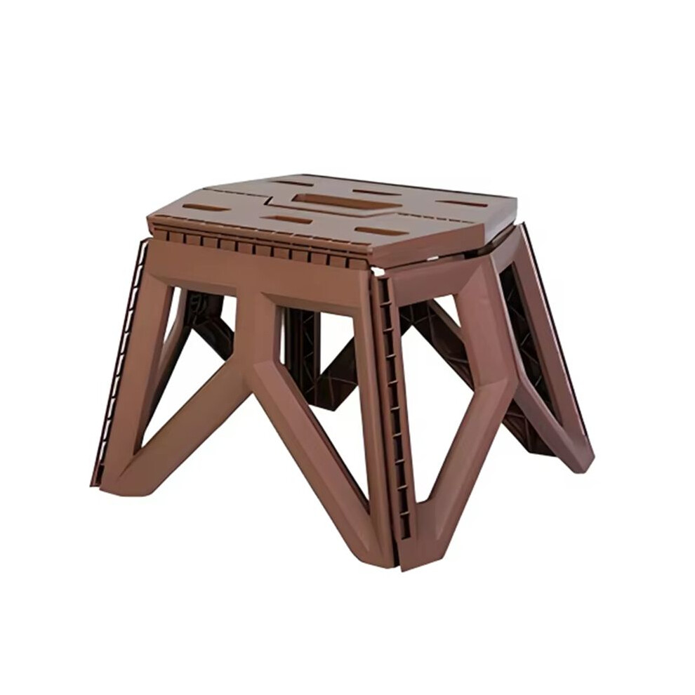 Tlily Portable Folding Stool For Outdoor Activities - High Load Bearing Chair For Camping, Fishing, Beach Coffee Color