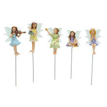 5 St Fairy Figurines Harts Blom Fairies Ornament Blomkruka Insats Tiny Fairy med Glöd i Dark Wing Fairy Garden