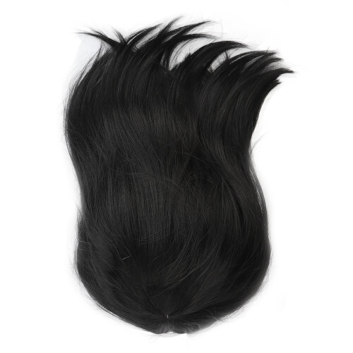 Short Straight Black Wig Adjustable Heat-Resistant