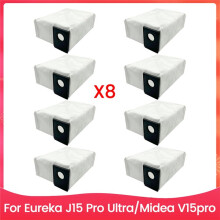 Conjunto de 8 Sacos de Pó para J15 Pro Ultra para Aspirador de Pó Robô para Midea V15pro Acessórios para Sacos de Pó Peças de Reposição