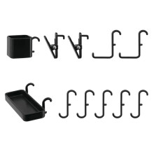 Miniature Furniture Pegboard Accessories Hook Wall Storage Rack for Doll Kitchen Decoration Accessories Toy Black