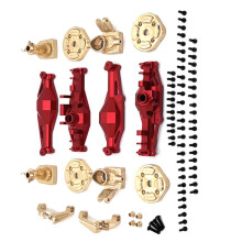 RC Auto Upgrade voor- en Achterasbehuizing Messing Cup C Brugafdekking Kit voor MJX 1/12 H12Y H12Y+ RC Auto Accessoires Rood
