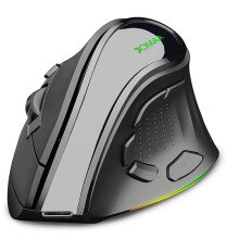 JOMAA 2.4G Ratón Inalámbrico para Juegos, Ergonómico, con Retroiluminación RGB, 4000 DPI, , Modos Duales, Recargable, para PC de Escritorio,
