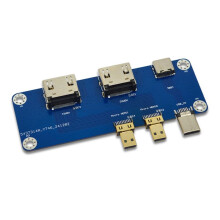 Micro-Type -Compatible to -Compatible Adapter Board USB-C Power Supply Dual 4K Outputs for Raspberry Pi 5/4B