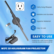 WiFi 3D Hologram Fan Projector 2000x224 Resolution 224 LED Beads Borderless Images for Business Advertising UK Plug