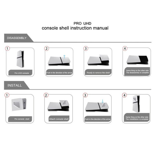 For PS5 Pro Main Unit Housing Left and Right Replacement Upper Cover Case Universal Digital Console Split Replace Case A 2