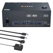 KCEVE 2X3 KVM 3 Monitor 2Computer 8K 60Hz -Compatible 2.1 KVM Extended Display Display Port USB 3.0 (US)