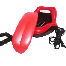 Funny Tongue Stretching Lips Corded Telephone with LED Indicator, Tone/Pulse Dial, Landline Phone US Plug