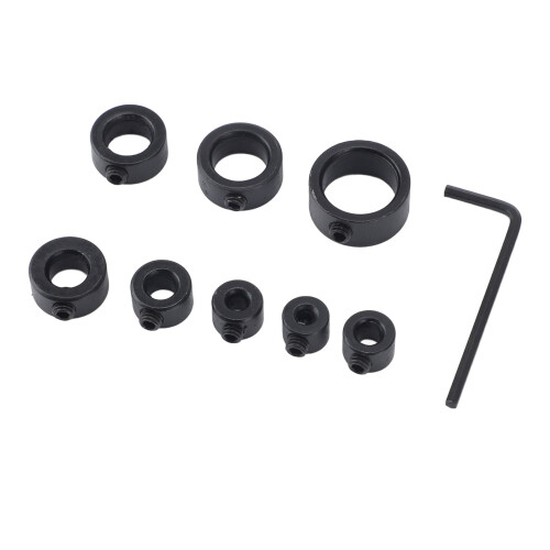 8 Pcs Drill Bit Depth Stop Collar Set 3mm-16mm Carbon Steel