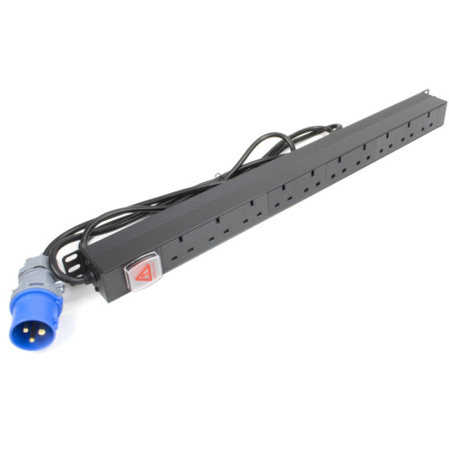 kenable PDU UK Sockets 10 Way to 16A Commando Power Distribution Unit Vertical 3m 1