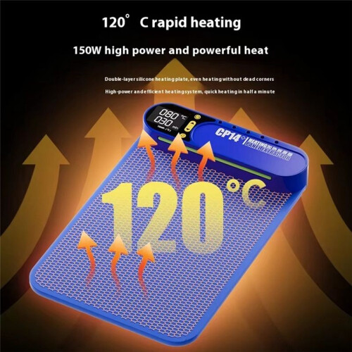 CP14+ LCD Screen Separator with Dust Detection Light for   Display Screen Pre-Heating Remove Pad US Plug