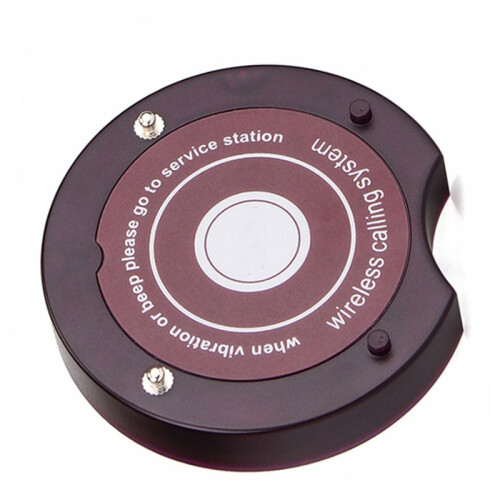 Wireless Restaurant Guest Table Vibrating Call Button Waiter Buzzer Service Calling System Coaster Pager US Plug 1