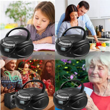 Multifunctional CD Cassette Player AM/FM Radio Portable CD Player Student Learning MP3 Stereo Music Player(US)