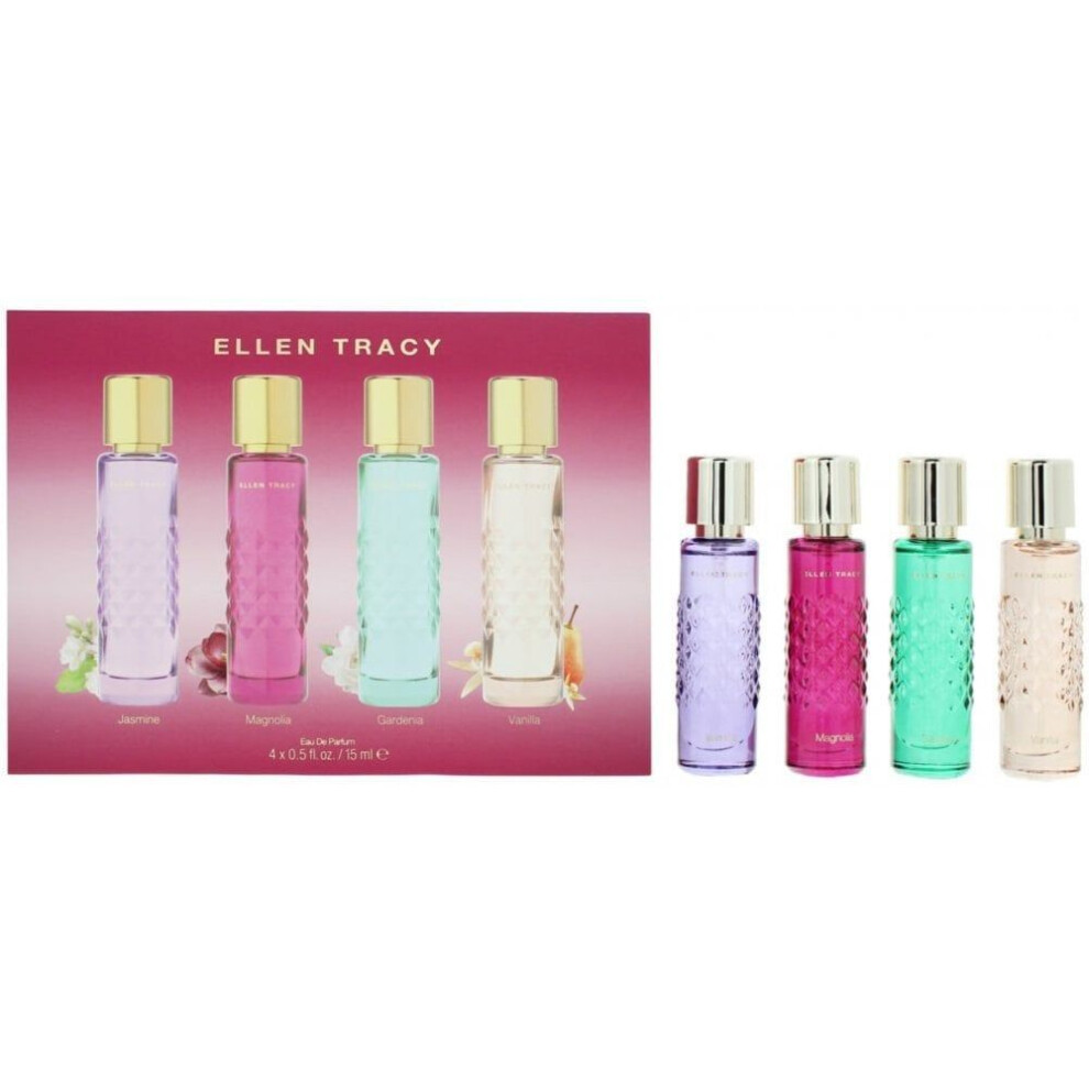 Ellen Tracy (Gift Set) Quilted Replica Coffret 4 Piece Gift Set: Edp Gardenia 15Ml - Edp Vanilla 15Ml - Edp Magnolia 15Ml - Edp Jasmine 15Ml