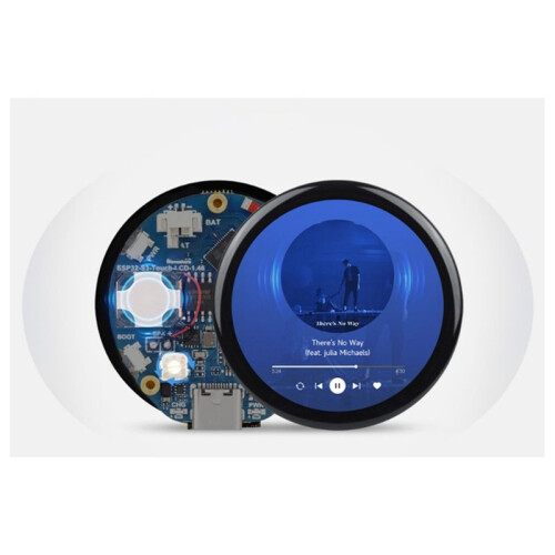 Placa de Desenvolvimento ESP32 S3 LCD Redondo de 1,46 Polegadas Tela de 1,46 Polegadas Sensor QMI8658 412x412/MIC//Áudio MP3 com Painel de Cobertura 2