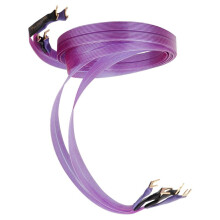 HiFi OCC Speaker Cable Hi-End Pure Copper Belt with Serrated Solid Gold-Plated Y Plugs Cable Speaker Amplifier