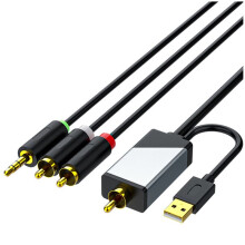 Digital to Analog Audio Conversion Cable, Digital SPDIF Coaxial to Analog L/R RCA & 3.5mm Stereo Audio Cable, 3 Meter