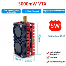 Long Range Analog Transmitter Module with 1500TVL Camera 5.8G 48CH 5W VTX for Wireless 5.8GHZ Analog Transmission