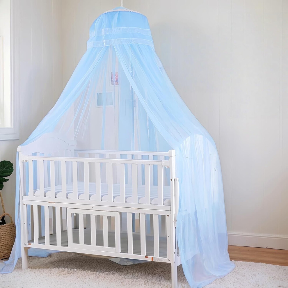 Baby Crib Bed Mosquito Net Princess Bed Canopy Blue