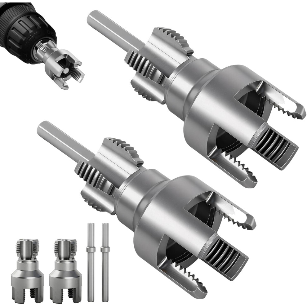 Pvc Pipe Threader Kit Â Dual-Function 1/2" & 3/4" Internal/External Threading Tool, Alloy Steel, Compatible With Electric Drills 9426043984847