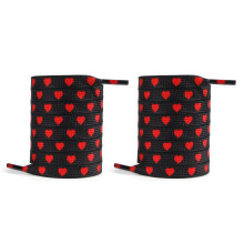 Heart Prints Shoe Lace 100cm Long Shoelaces Flat Polyester Shoe Laces Replacement for Sneakers Runners Canvas Shoe Boot