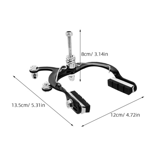 Bicycle Front Brake Caliper with Black Rim Pads 1