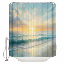 Beach Sunrise Shower Curtain 60 x 72 in Polyester Washable