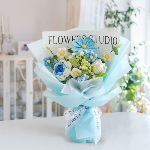 Hand-Woven Wool Sunflower Bouquet – Artificial, Teachers'