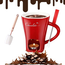 Chocolate Fondue Mug Set Ceramic 2-Piece