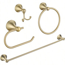 4-Piece Brushed Gold Bathroom Hardware Set