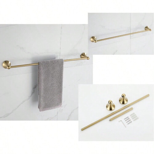 4-Piece Brushed Gold Bathroom Hardware Set 1