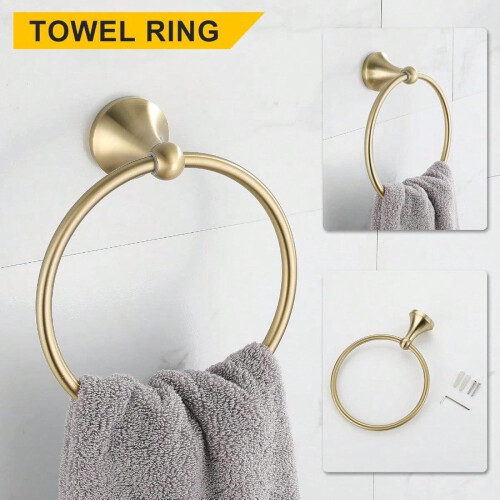 4-Piece Brushed Gold Bathroom Hardware Set 2