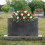 Artificial Red and White Rose Grave Saddle for Headstones 4