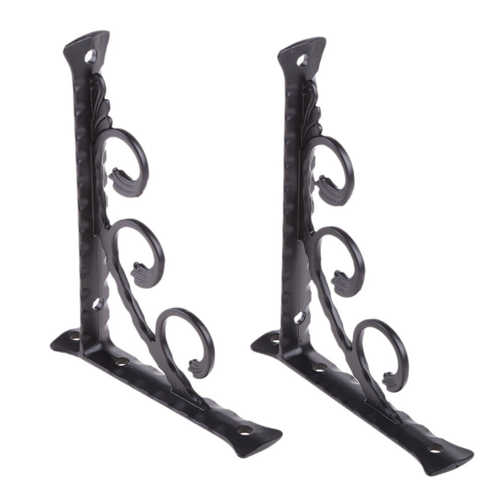 2 Pieces Triangular Shape Floating Shelf Brackets Invisible Shelf Support Metal Wall Mounted Brackets 9426043987848