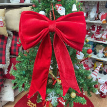 Red Velvet Christmas Bow 25x19 Inch