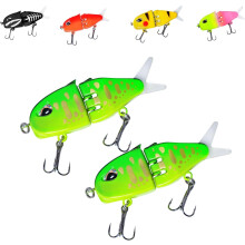 fishing lure,Slow-Sink Glide Bait,Multi-Joint Swimbait,Mini Glide Bait for Bass Fishing Saltwater Ready Wobbler Lure(Green)