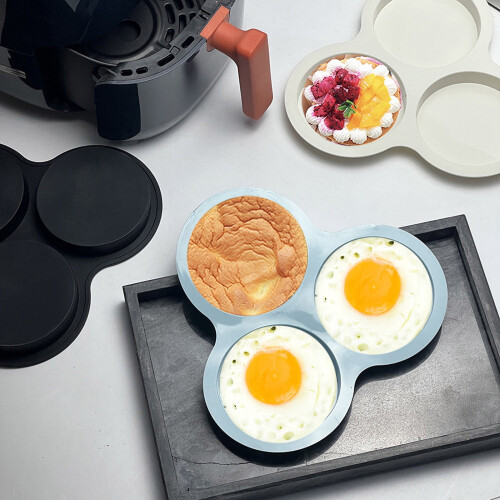 Hellblaue Silikon-Muffinform – 3 Mulden, 23 cm, luftdicht