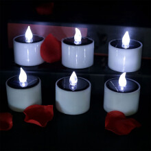 Confezione da 6 lumini solari a LED, candele tremolanti senza fiamma