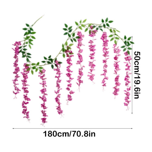 Artificial Wisteria Vine Watermelon Red 180x50cm 2