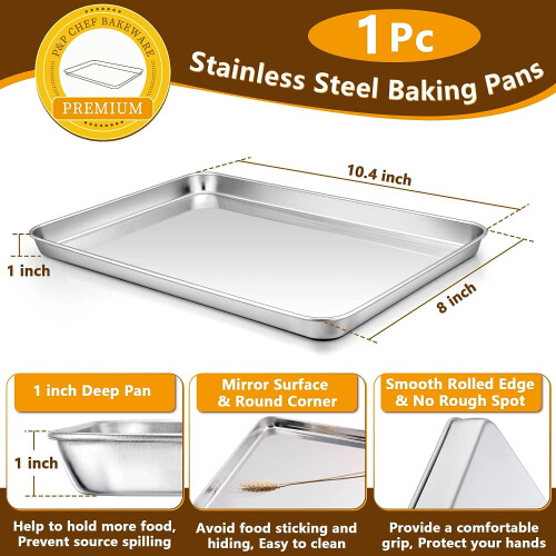 Backblech aus Edelstahl mit Rost, 10,4 Zoll 1