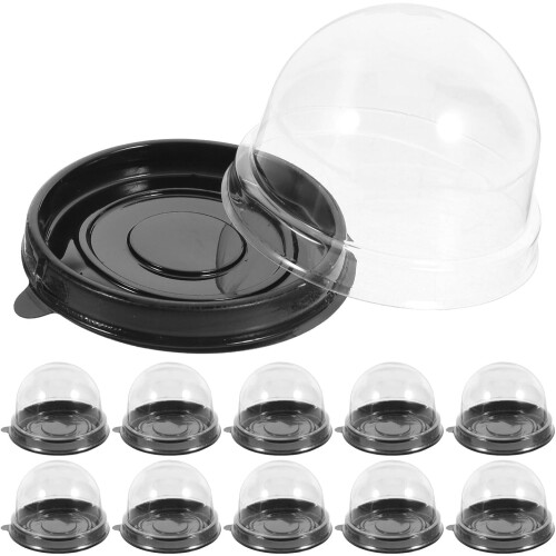 Caixas de plástico transparente para bolos da lua com tampas, 50 unidades, 7 cm (2,76 polegadas)