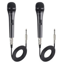 Dynamisches Gesangsmikrofon mit Nierencharakteristik, 2er-Pack mit 4,5 m (15 ft) 6,35 mm Kabel
