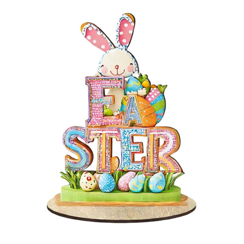 Semn de primăvară cu ou de iepuraș de Paște din lemn, 1 buc.